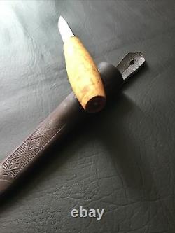 Vintage Sweden Knife P Holmberg Eskilstuna Hunting Knife with Leather Sheath