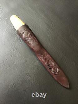 Vintage Sweden Knife P Holmberg Eskilstuna Hunting Knife with Leather Sheath