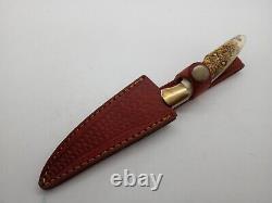Vintage Taylor Elk Horn fixed blade knife