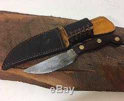 Vintage US Custom Hand Made Lee Jr Hunting Skinning Knife & Sheath H. C. Mich