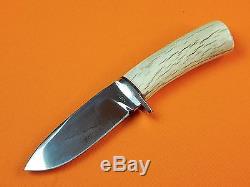 Vintage US Custom Hand Made MIKE LEACH Hunting Knife with Sheath