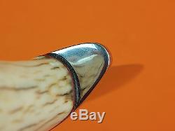 Vintage US Custom Hand Made MIKE LEACH Hunting Knife with Sheath