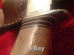 Vintage US Custom Hand Made MORSETH Hunting Knife with Sheath