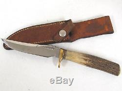 Vintage US Custom Hand Made RANDALL 9 Hunting Knife with Leather Sheath