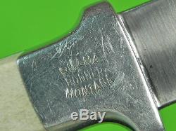 Vintage US Custom Hand Made RUANA Bonner Montana Hunting Skinner Knife & Sheath