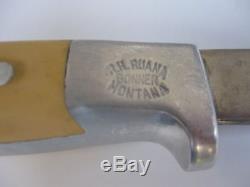 Vintage US Custom Hand Made RUANA Hunting Knife & Sheath Signed Blade