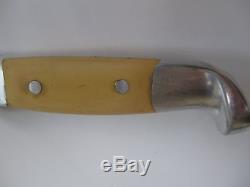 Vintage US Custom Hand Made RUANA Hunting Knife & Sheath Signed Blade