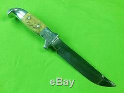 Vintage US Custom Hand Made RUANA M Stamped Hunting Knife with Sheath