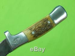 Vintage US Custom Made RUANA M Stamped 9 Blade Hunting Knife & Sheath