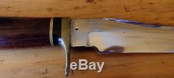 Vintage-US-Custom-Made-by-RALPH-BONE-Hunting-Knife-amp-Sheath