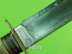 Vintage US Marbles Gladstone Ideal 4 Pins Large Hunting Knife & Sheath