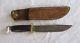 Vintage US Marbles Gladstone Ideal Hunting Fighting Knife 6 Blade with Sheath