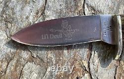 Vintage USA CASE XX LI'L DEVIL Fixed Stainless Blade Knife & Sheath Wood Handle