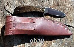 Vintage USA CASE XX LI'L DEVIL Fixed Stainless Blade Knife & Sheath Wood Handle