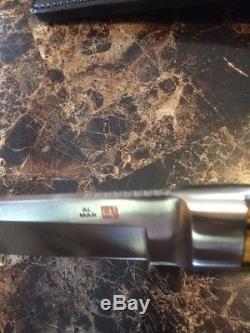 Vintage Unused AL MAR THE WARRIOR'S EDGE Hunting/Skinner Knife. /sheath/Box