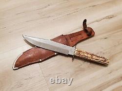 Vintage Voos Schlieper THE ORIGINAL BOWIE KNIFE 12 Faux Stag Bone Fixed