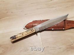 Vintage Voos Schlieper THE ORIGINAL BOWIE KNIFE 12 Faux Stag Bone Fixed