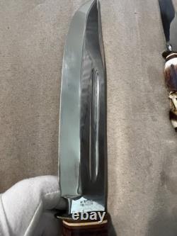 Vintage W. Willms Bowie Hand Carved Stag Piggyback Germany Knife Hunting Set