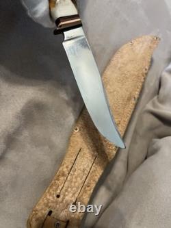 Vintage W. Willms Bowie Hand Carved Stag Piggyback Germany Knife Hunting Set