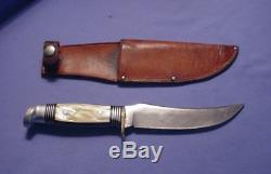 Vintage WESTERN BOULDER COLO USA T39 Tungsten Cracked Ice Hunting Knife & Case