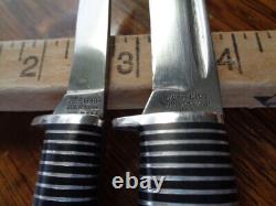 Vintage WESTERN BOULDER Twin Set HUNTING KNIFE COMBO SET Black Beauty