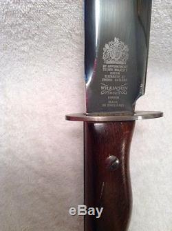 Vintage WILKINSON SWORD Fighting/Hunting/Bowie KNIFE withSHEATH Made in LONDON