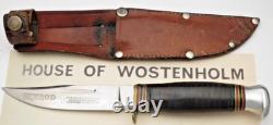 Vintage WOSTENHOLM Sheffield Leather Handle NIMROD Hunting Knife with Sheath