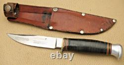 Vintage WOSTENHOLM Sheffield Leather Handle NIMROD Hunting Knife with Sheath