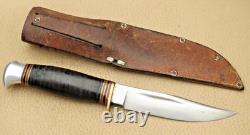 Vintage WOSTENHOLM Sheffield Leather Handle NIMROD Hunting Knife with Sheath