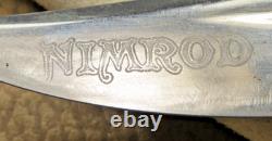 Vintage WOSTENHOLM Sheffield Leather Handle NIMROD Hunting Knife with Sheath