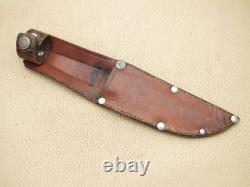 Vintage WOSTENHOLM Sheffield Leather Handle NIMROD Hunting Knife with Sheath