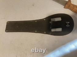 Vintage WW2 Fixed Blade Hunting Knife Wood Handle Leather Sheath Survival Tool