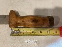 Vintage WW2 Fixed Blade Hunting Knife Wood Handle Leather Sheath Survival Tool