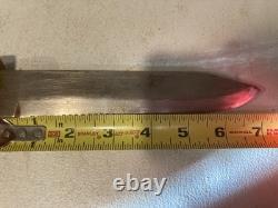Vintage WW2 Fixed Blade Hunting Knife Wood Handle Leather Sheath Survival Tool