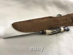 Vintage West Germany Spesco Solingen 85/5 Hunting Knife- Stag Handle With Sheath