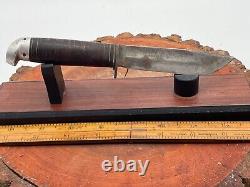 Vintage Western Baby Shark Fighting knife with Stacked Leather Handle-2869.24