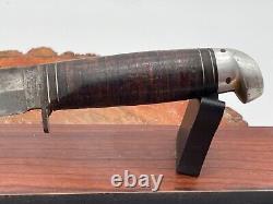 Vintage Western Baby Shark Fighting knife with Stacked Leather Handle-2869.24