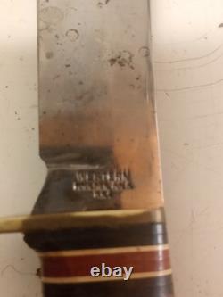 Vintage Western Boulder Colo. L66 Fixed Blade Knife & Hatchet Axe Combo withSheath