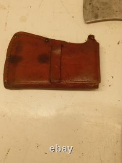 Vintage Western Boulder Colo. L66 Fixed Blade Knife & Hatchet Axe Combo withSheath