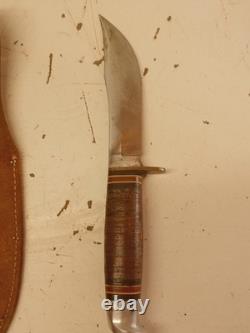 Vintage Western Boulder Colo. L66 Fixed Blade Knife & Hatchet Axe Combo withSheath
