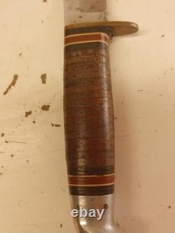 Vintage Western Boulder Colo. L66 Fixed Blade Knife & Hatchet Axe Combo withSheath