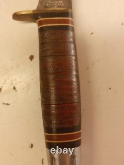 Vintage Western Boulder Colo. L66 Fixed Blade Knife & Hatchet Axe Combo withSheath