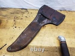 Vintage Western Boulder Colorado Hatchet Knife Combo Set & Leather Sheath Case