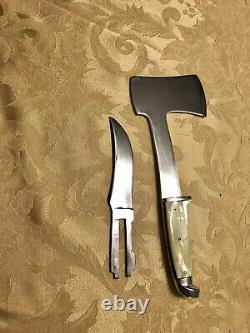 Vintage Western Boulder Colorado Knife / Hatchet Combo Set With Leather Sheath