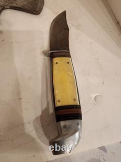 Vintage Western Boulder Fixed Blade Knife Hatchet Axe Combo 1967479