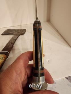 Vintage Western Boulder Fixed Blade Knife Hatchet Axe Combo 1967479