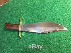 Vintage Western Bowie Fighting Hunting Knife With Sheath Ex. Con. Vietnam Era