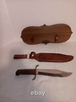 Vintage Western Bowie knife W49 Boulder Co, USA, With Sheath and Wall Plaque
