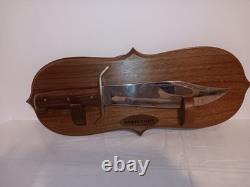 Vintage Western Bowie knife W49 Boulder Co, USA, With Sheath and Wall Plaque