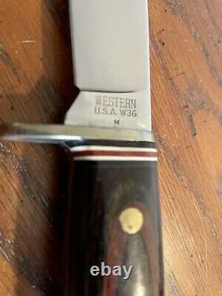 Vintage Western Cutlery Fixed Blade Sheath Knife W36